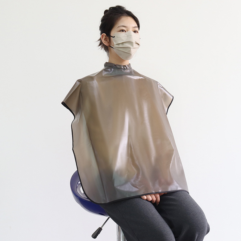 Barbero de Amazon transfronterizo, cortador de pelo, permanente y teñido, ropa de trabajo de peluquero, delantal de velcro impermeable y antiestático