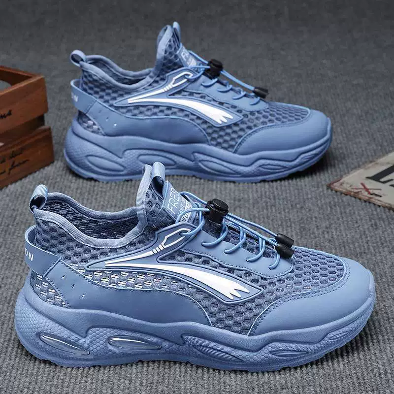 Летняя мужская обувь, дышащая обувь с полой сеткой, мужская спортивная обувь, модная универсальная молодежная повседневная обувь для бега для папы