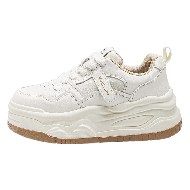 Zapatillas Blancas para Mujer Augu Shiden, Estilo Universitario, Otoño 2025, Estilo Casual, Suela Gruesa, Deportivas, Zapatillas Panda Blancas y Negras