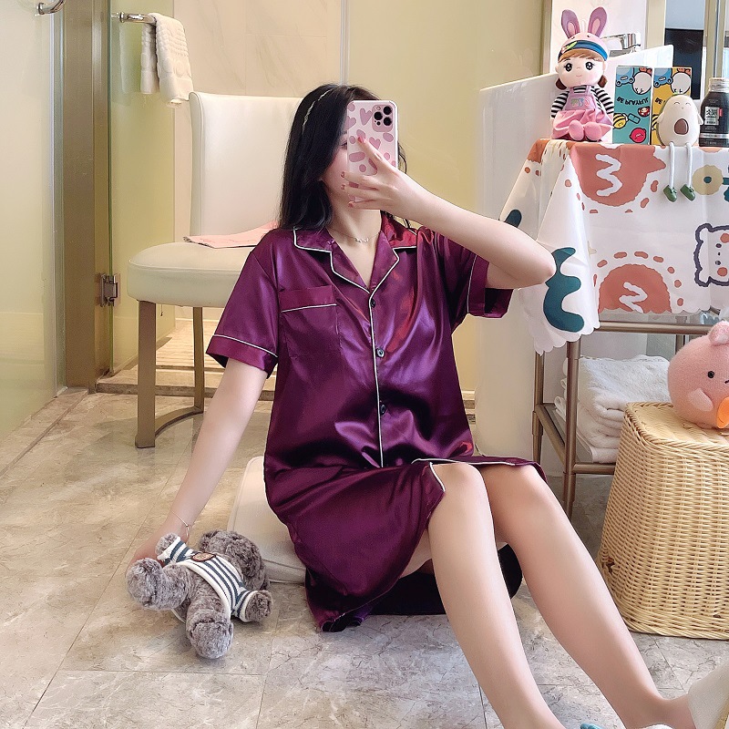 셔츠 원피스 보라색