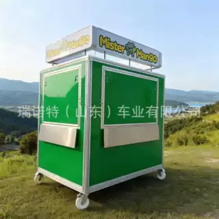 跨境多功能移动户外美食车商业街规划摆摊车创业售卖小吃方型餐车