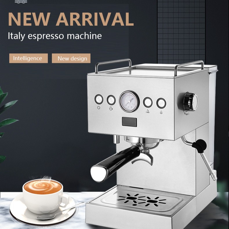 Máquina de café estándar europeo transfronteriza simple máquina de café espresso semiautomática de tipo bomba doméstica de viento industrial
