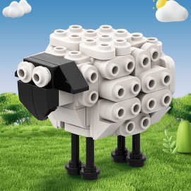 MOC-107355动物绵羊积木模型创意农场动物拼装积木益智拼装玩具