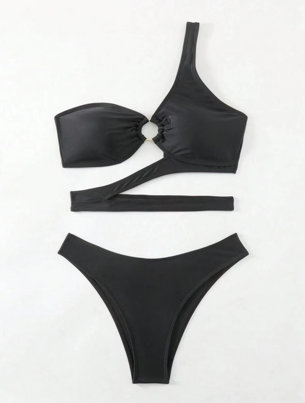 Sexy Cutout One-piece Swimsuit For Women Solid Colour Monokini_voghion.com