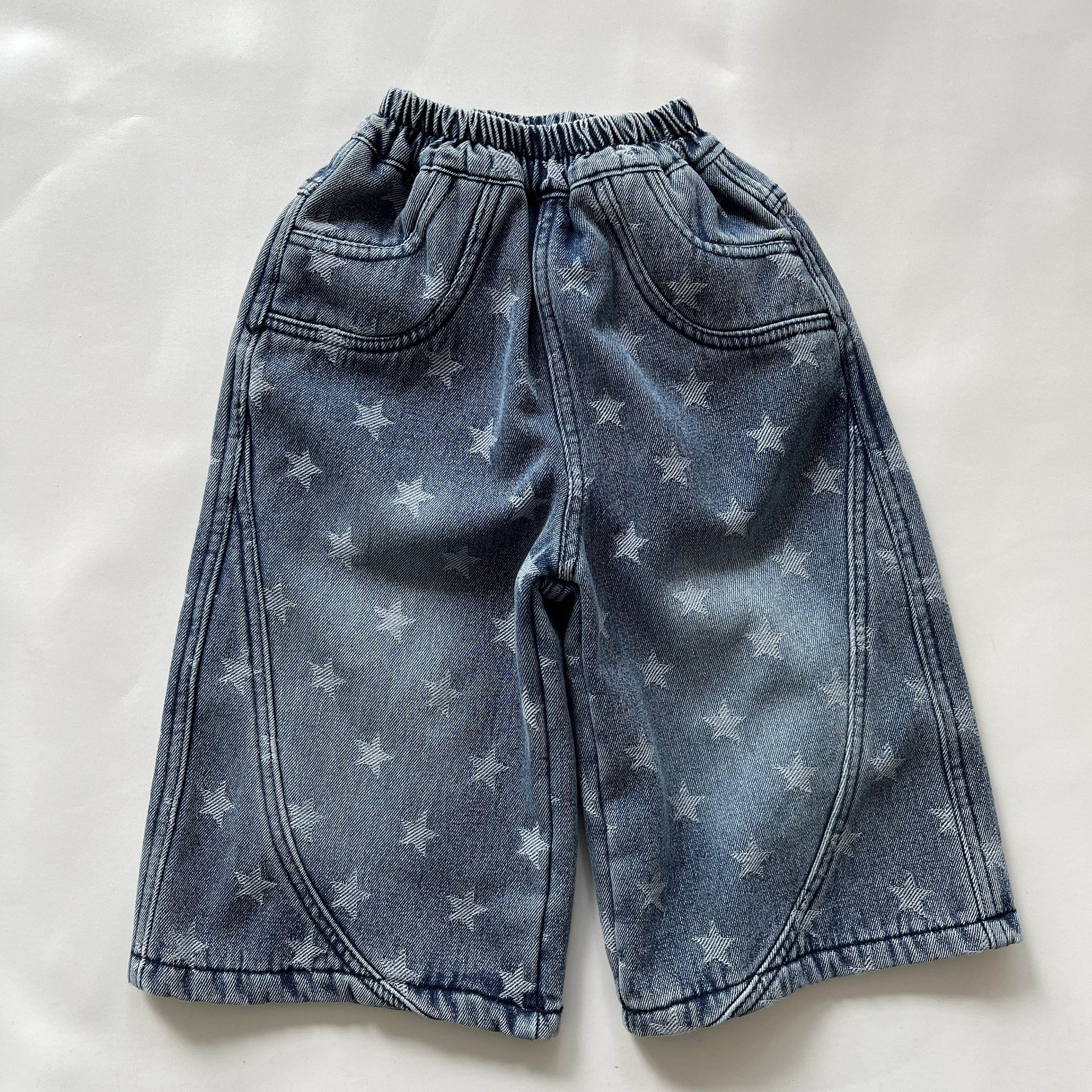 【星星牛仔裤】2025韩版儿童秋冬新款加绒牛仔裤星星裤