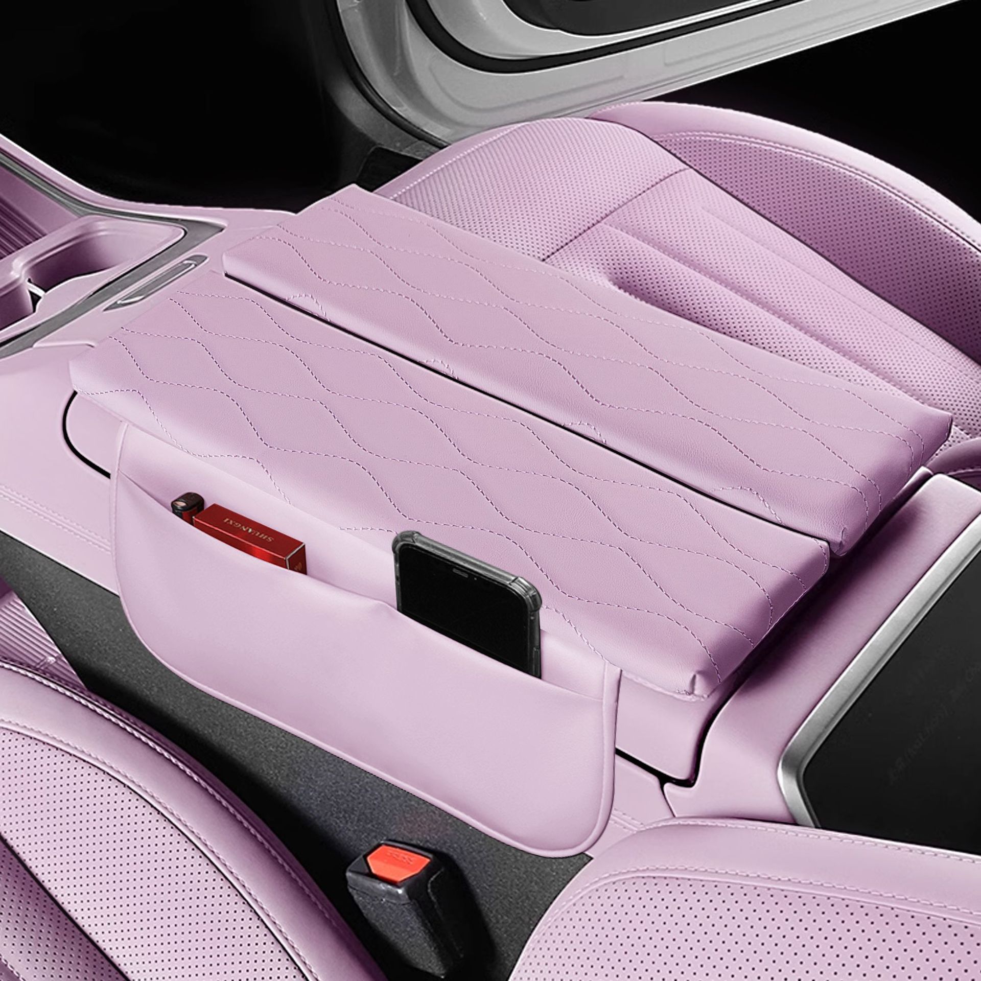 Gaoshan Armrest Box Heightening Pad for Lantu L60 (Armrest box pad) - purple