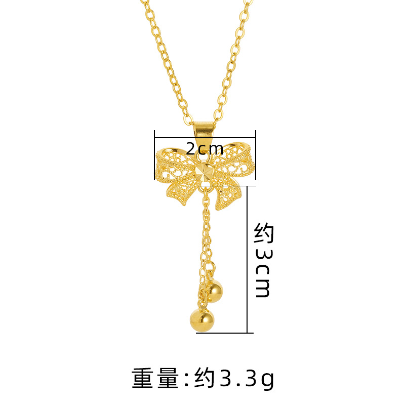 Princesa arco colgante dulce moda todo-fósforo de las mujeres en línea rojo caliente borla DIY arena oro collar Accesorios