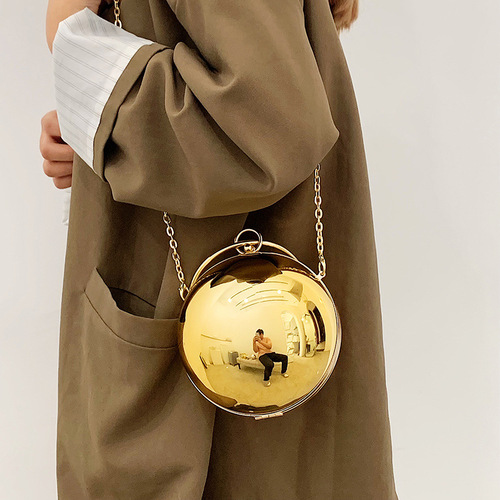 Acrylic 2024 Personalized Trendy Round Small Shoulder Bag with Chain Single Shoulder Crossbody Bag Fashion Women's Bag