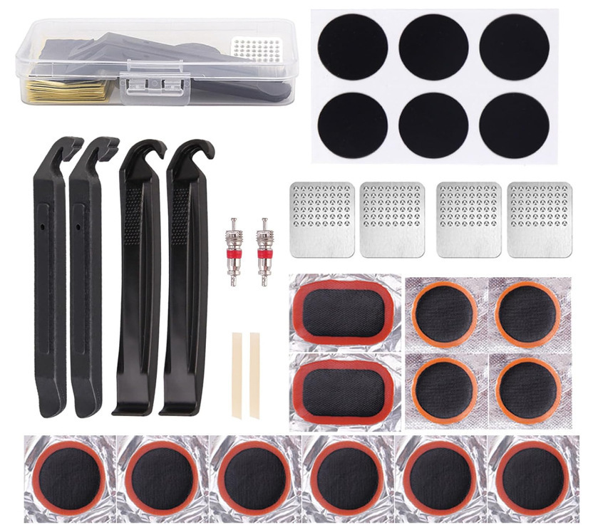 reparación rápida sin pegamento caja de herramientas de neumáticos de palanca en frío conjunto de herramientas de reparación de neumáticos de bicicleta