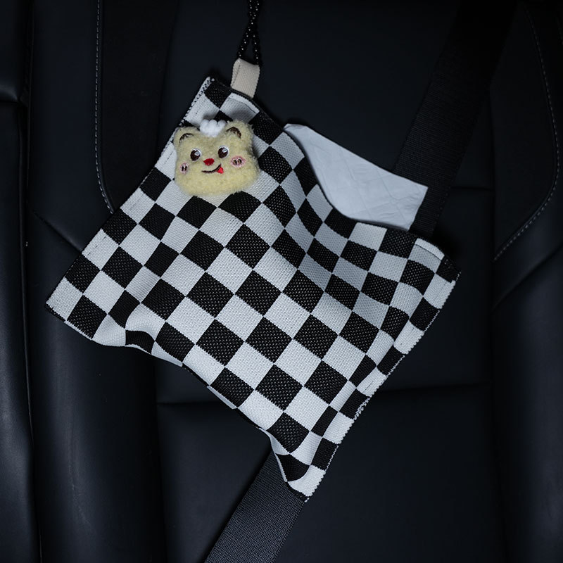 Car tissue box/set – Biqi Bixing Tissue Box Doll - black-white-spots-yellow-bear