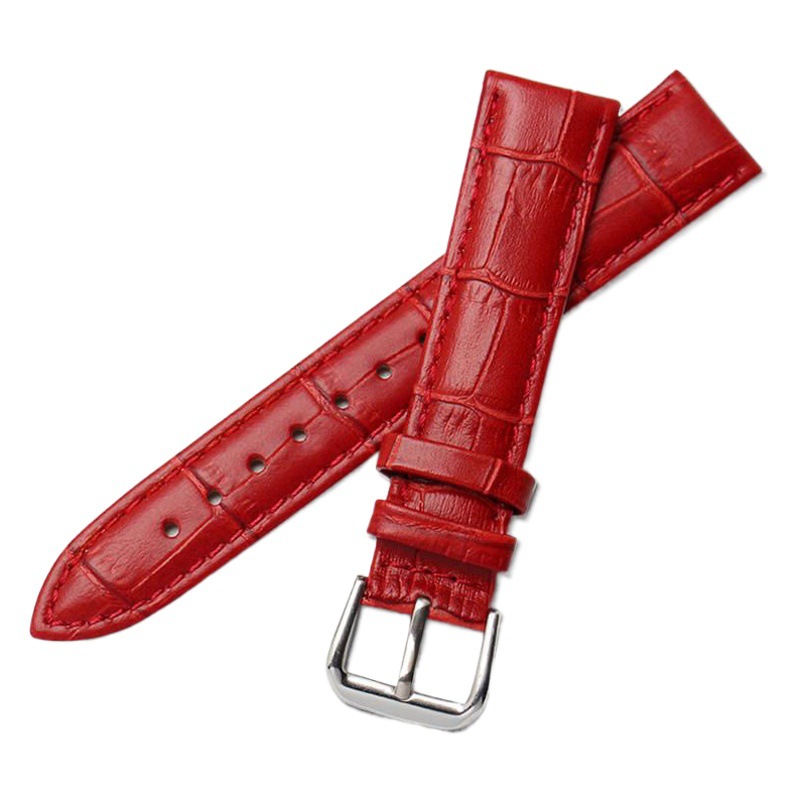 Nueva correa de reloj de cuero capa superior impermeable piel de becerro suave cocodrilo patrón de bambú correa logotipo grabado universal