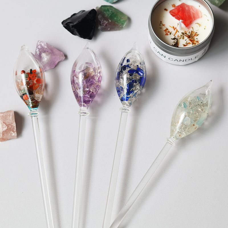 Cross-border crystal handicrafts natural crystal glass stirring rod…