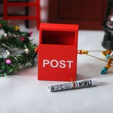 1:12Dollhouse娃娃屋迷你红色信箱 迷你袖珍邮箱微缩场景装饰配件
