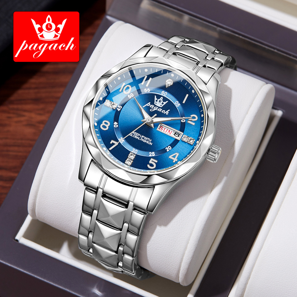 Pagach brand new men's watch luxury waterproof luminous quartz watch live foreign trade explosions a generation of hair