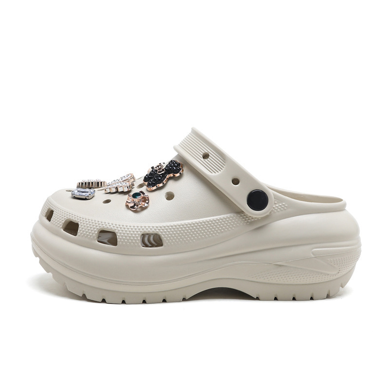 Thick-Soled Clogs for Women, Summer Height-Increasing Breathable Non-Slip Slippers, Beach Wear-Resistant Eva Deodorant Outer Toe-Toe Slippers
