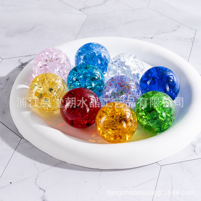 Baked Color Ball Phantom Ice Crack Ball Crystal Glass Beads Decorative Articles Fake Mountain Fountain Flowing Water Bonsai Crafts Ornaments Baked Color Ball Phantom Ice Crack Ball Crystal Glass Beads Decorative Articles Fake Mountain Fountain Flowing Water Bonsai Crafts Ornaments