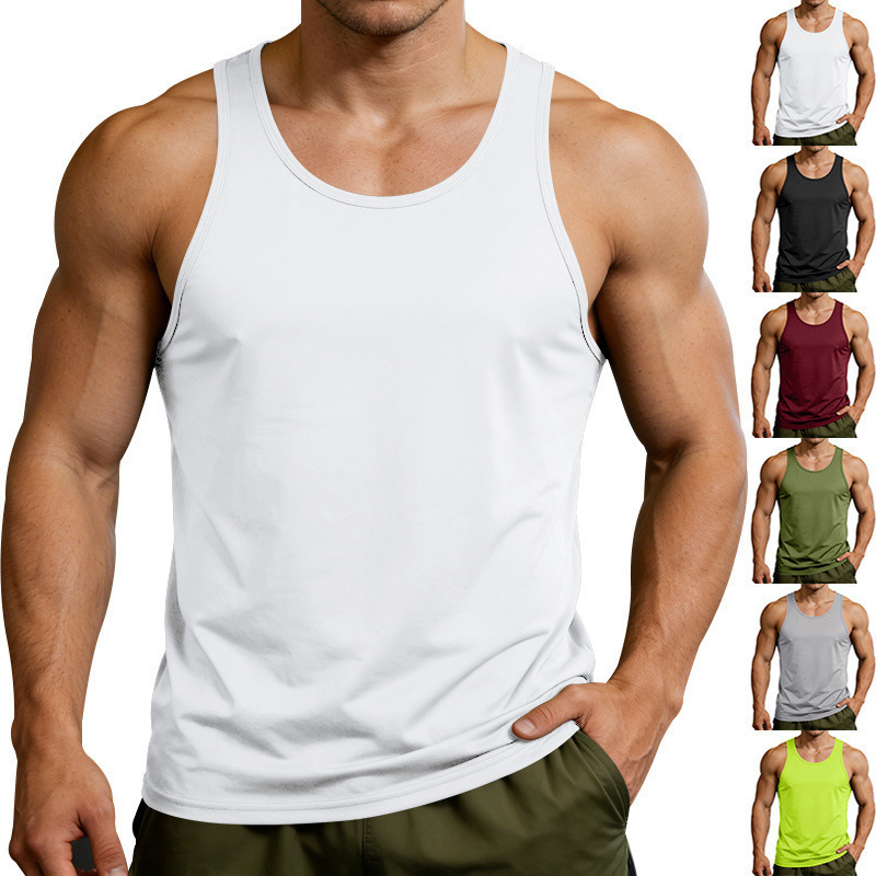 2026 Cross-Border Amazon European and American Spring/Summer Men's Sports Fitness Gym Quick-Dry Muscle Aesthetic Tank Top for Men