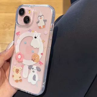 甜甜圈企鹅适用于苹果17PROMAX手机壳iPhone16爆款15磁吸13硬壳12