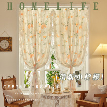 法式碎花蕾丝窗帘遮光纱帘透光不透人2025新款免打孔安装窗帘布