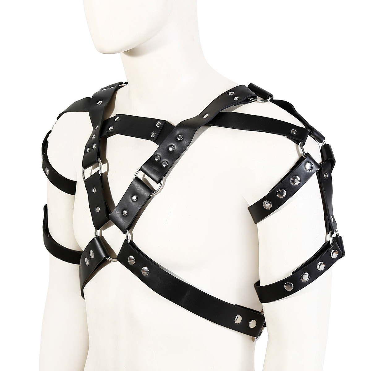 Productos sexuales pareja pareja juguetes sexuales para adultos ropa de cuero masculino espectáculo dominante cinturón de DJ chaqueta de tendencia image 3