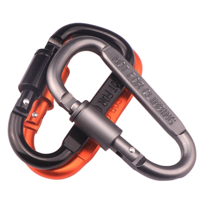 Outdoor Thickened Aluminum Alloy Camping Carabiner Supplies Sports D-Shaped Buckle Safety Buckle Backpack Strap Lock Hook Wholesale