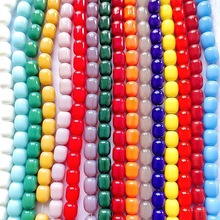 批发8*10mm枣珠椭圆形光面散珠多色串珠DIY配饰仿玉圆柱琉璃珠