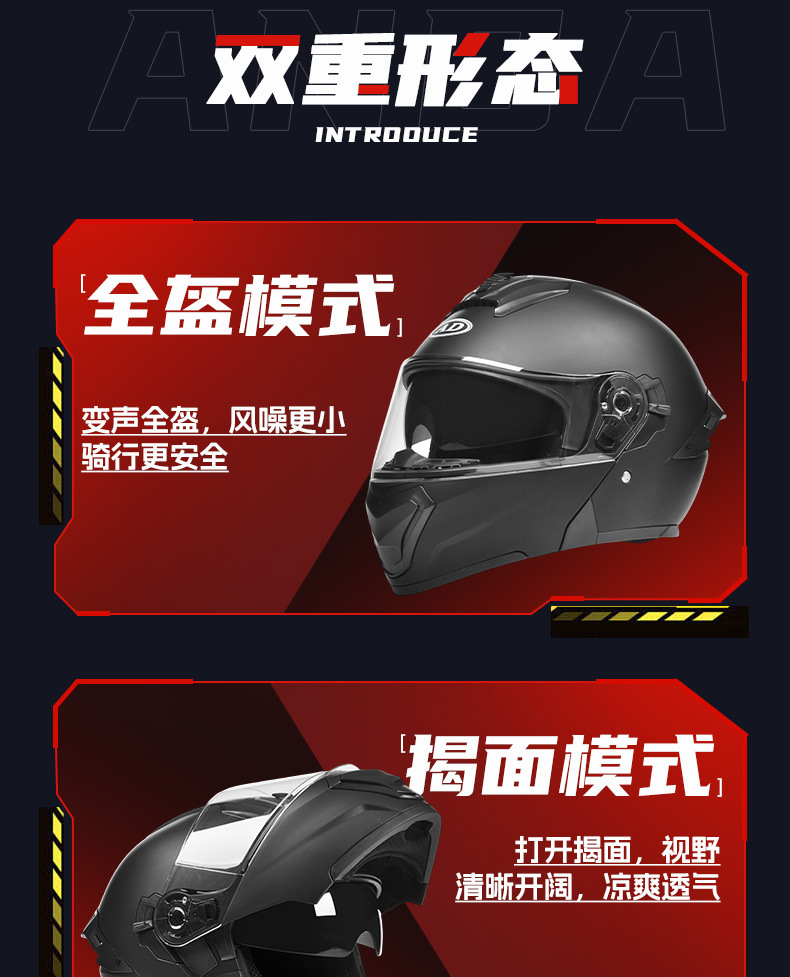 Foreign Trade Specializes in Motorcycle Helmets, Men's Motorcycle Full-Face Helmets, Personalized Four-Season Electric Vehicle Safety Helmets, Large Tail Fins, Open-Face Helmets