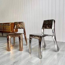 ins现代网红设计师创意空间客餐厅金属气球靠背餐椅艺术装饰凳
