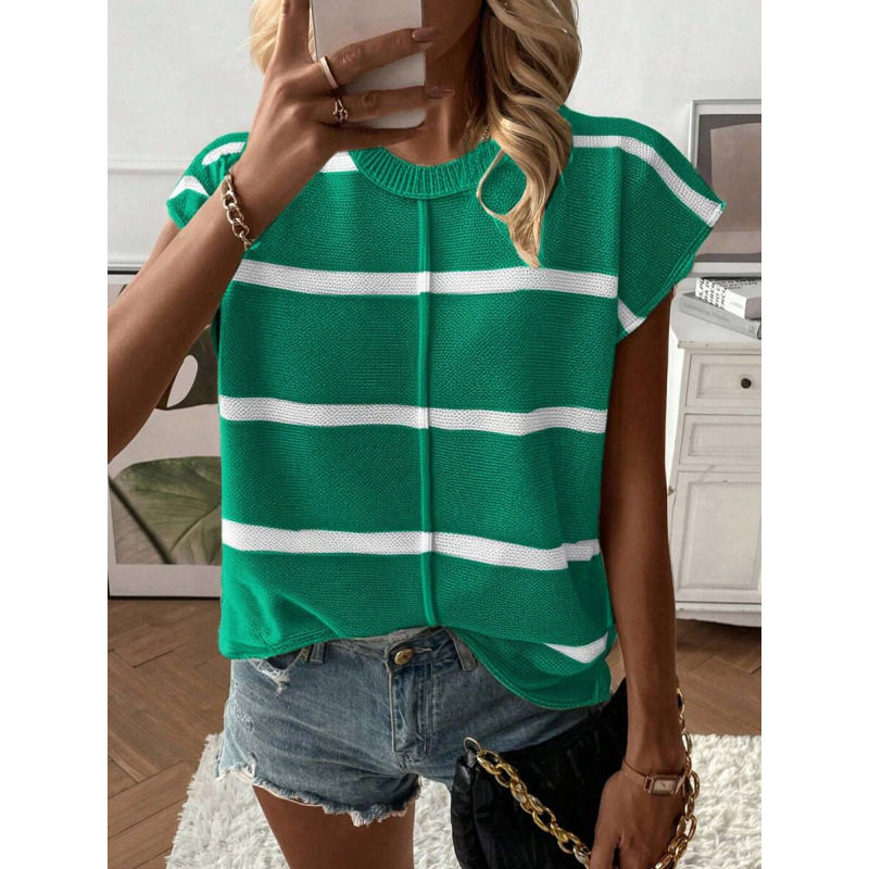 Comercio exterior nuevo cross-border Knitwear casual cuello redondo suelto hombro sin mangas