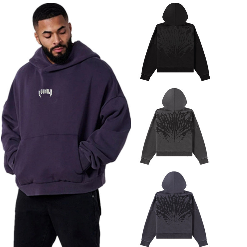 Youngla European and American Trendy Sports Sweatshirt Cross-Border American Fitness Casual Running Training Printed Hooded Jacket