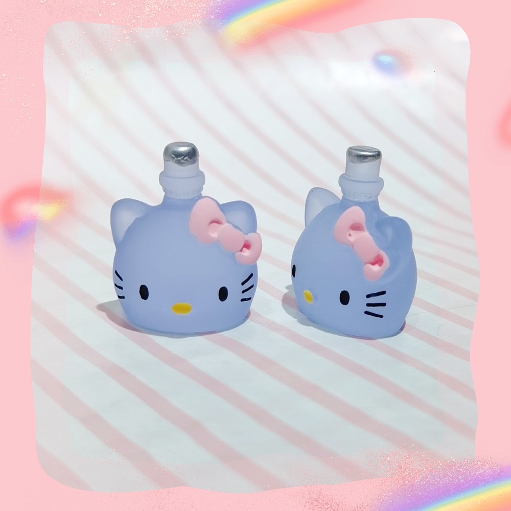Nuevo efecto luminoso KT cabeza de gato botella perfume DIY comida y juego joyería accesorios adornos resina