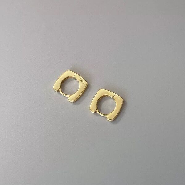 Geometric square small design fashionable retro earrings