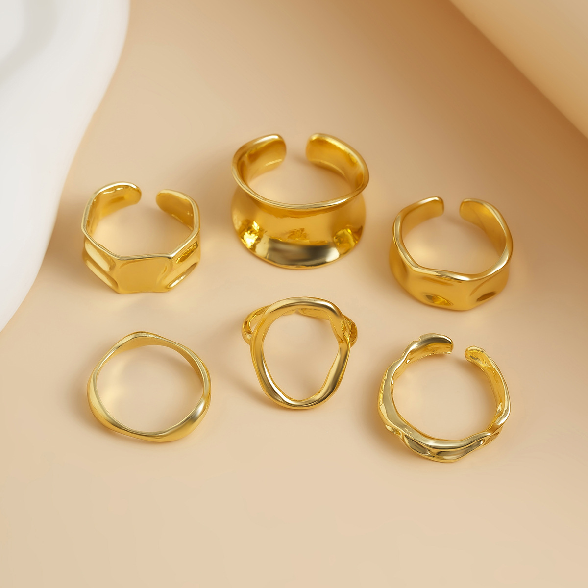 1 Set Quantity Elegant Geometric Alloy Plating Women's Rings Bracelets Jewelry Set