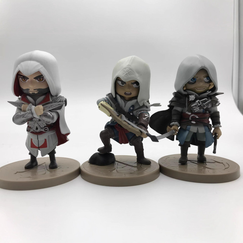 现货优质版 刺客信条 Q版 公仔 艾吉奥 康纳 爱德华 3款 游戏手办|undefined