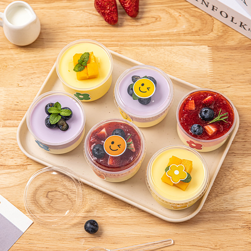 Pudding cup double -skinned milk special bowl with one -time lid…