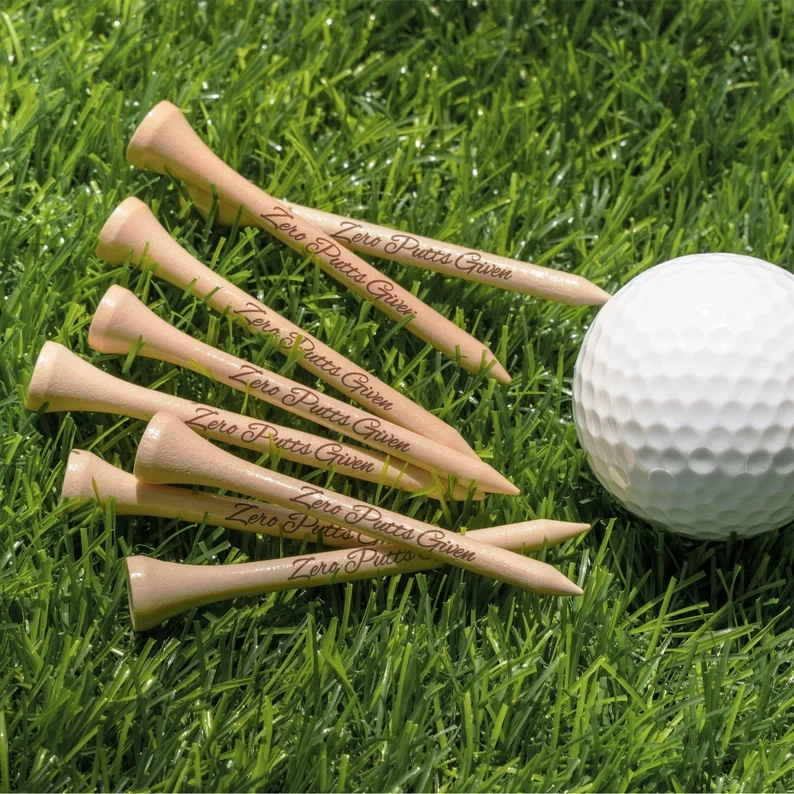 Трансграничные горячие продажи персонализированные гравированные гольф-гвозди из бревен бамбуковые гвозди