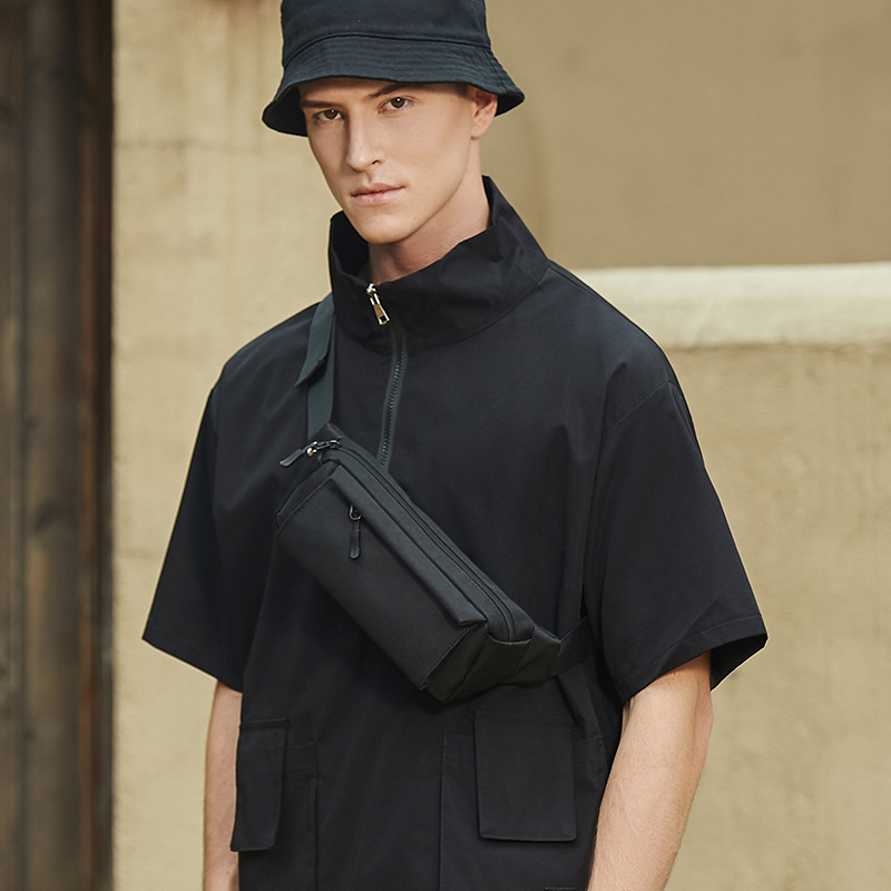 Summer New Trendy Chest Bag Men's Crossbody Bag Men's Casual Shoulder Bag Trendy Brand Shoulder Bag Japanese Small Bag Mobile Phone Waist Bag