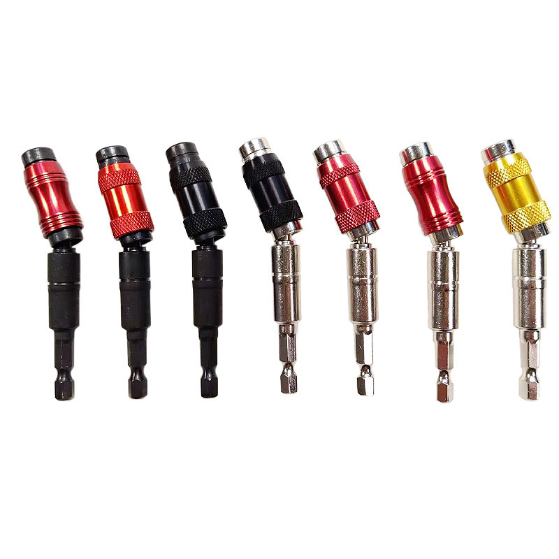 1/4"多角度接杆6.35mm批头快脱自锁接杆磁性六角柄变向接杆