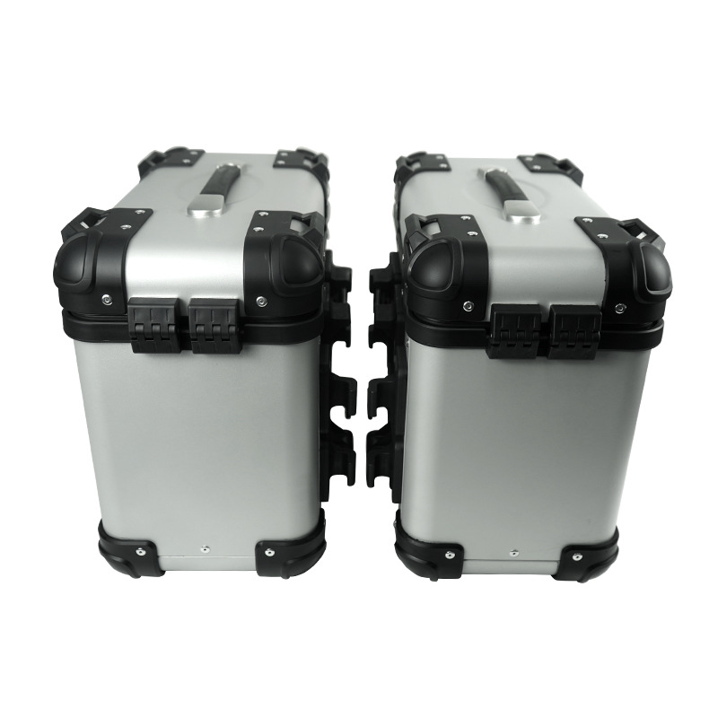 Manufacturer Wholesale Electric Vehicle Motorcycle Rounded Corner Side Box Motorcycle Universal Aluminum Alloy Side Box Side-Mounted Box
