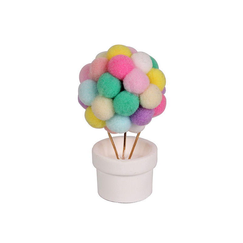 Perfume de automóvil adornos mini maceta de flores voladores de cabina globos montados en automóviles chicas corazón bola peluche adornos lindos decoración creativa