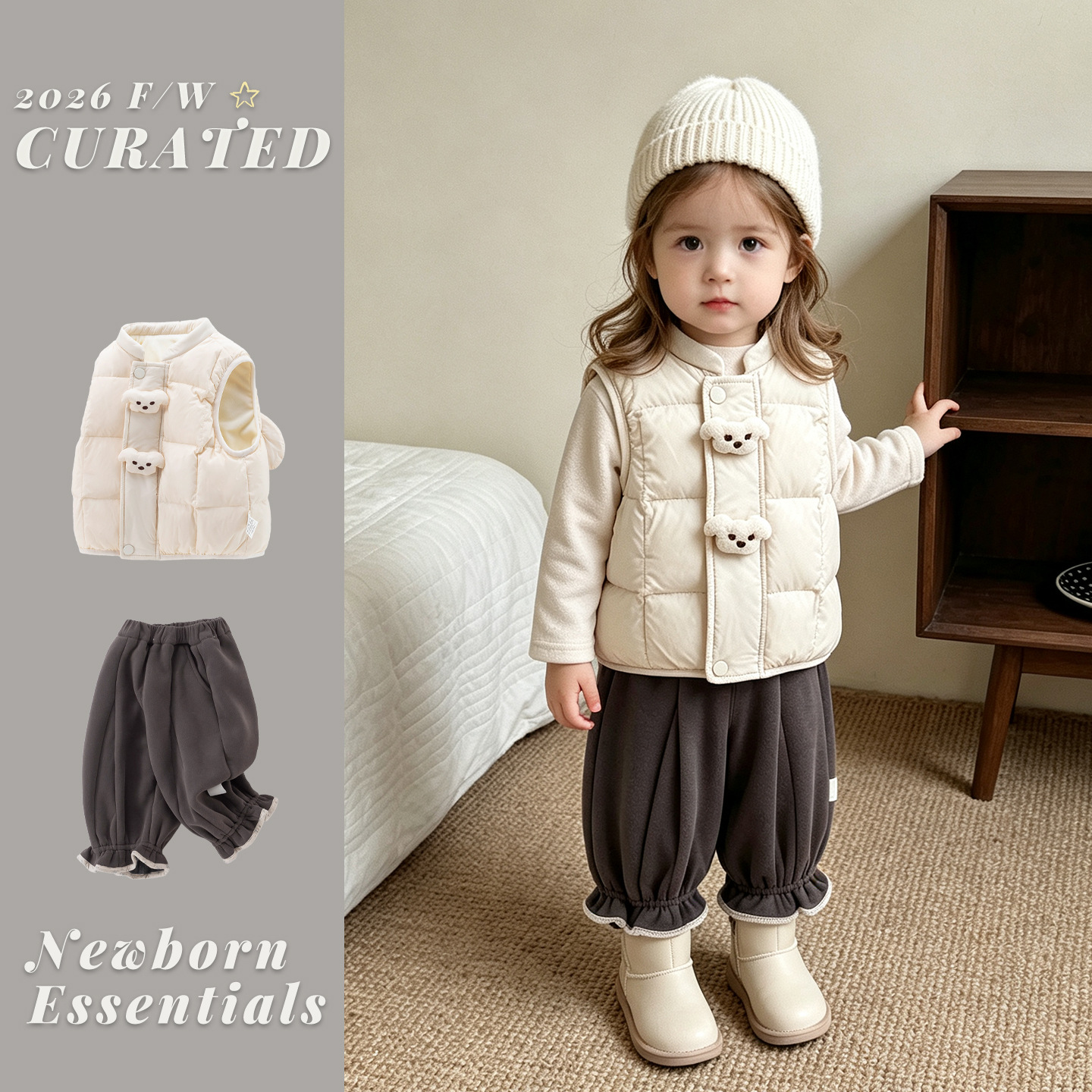 Baby down Vest Winter New Style Girls White Duck down Sleeveless Jacket Baby Girl Light down Clothes Category a