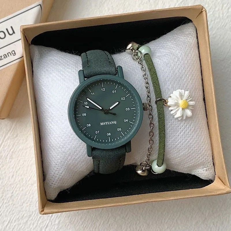 Korean Version Of The Simple Temperament Ins Wind Girl Middle School Student Girl Small Fresh Antique Forest Ladies Antique Watch