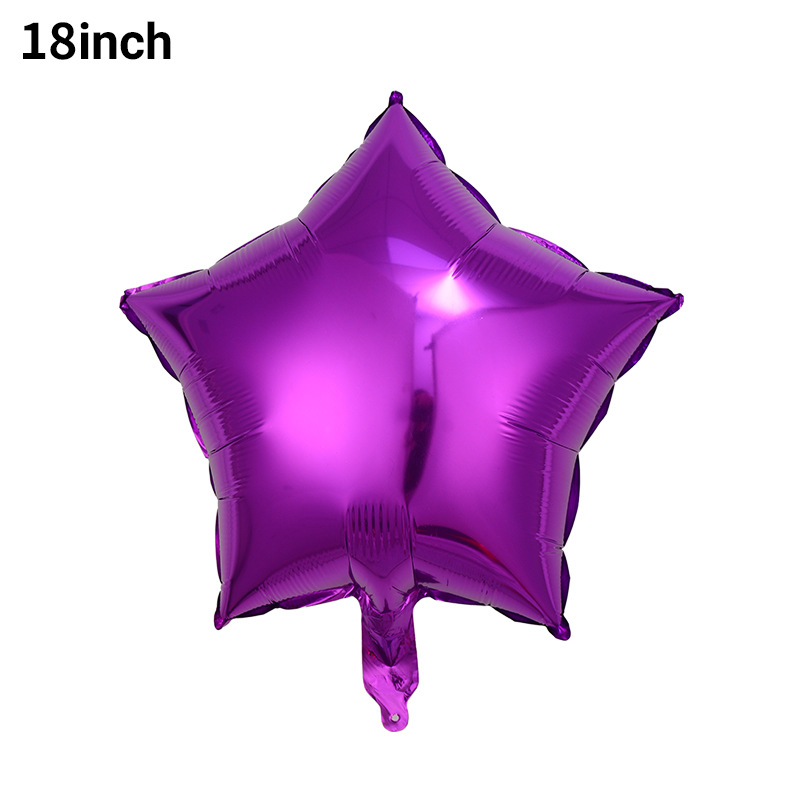Versión de luz de 18 pulgadas estrella de cinco puntas película de aluminio globo estrella de color sólido papel de aluminio decoración de fiesta de cumpleaños al por mayor image 21