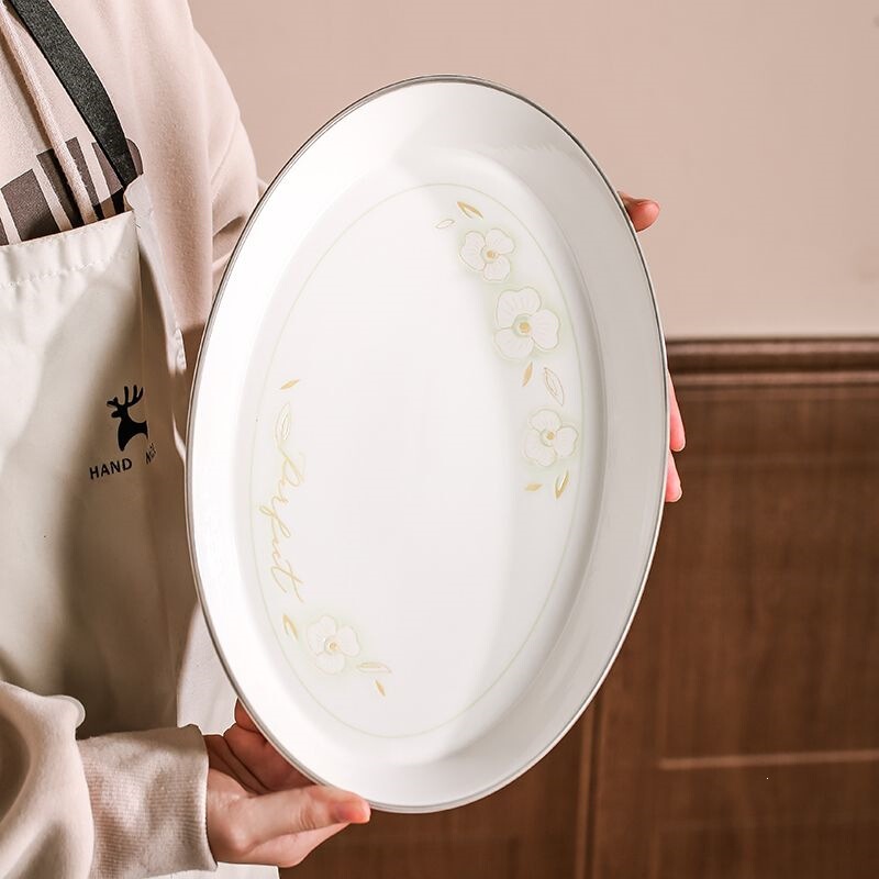 Yachengde fragrant and pleasant underglaze large round plates, deep soup plates for home use, promotional set, clearance sale, Yachengde plates