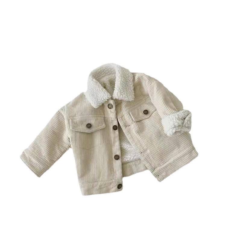 Nuevo abrigo de invierno para niños Nuevo estilo coreano forrado de lana de cordero engrosado abrigo de lana para niños ropa de pana para bebés