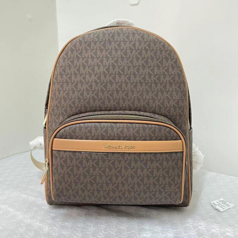 M 2024 New Women's Old Flower Letter Medium Backpack FARFETCH Fake Leather Student Schoolbag