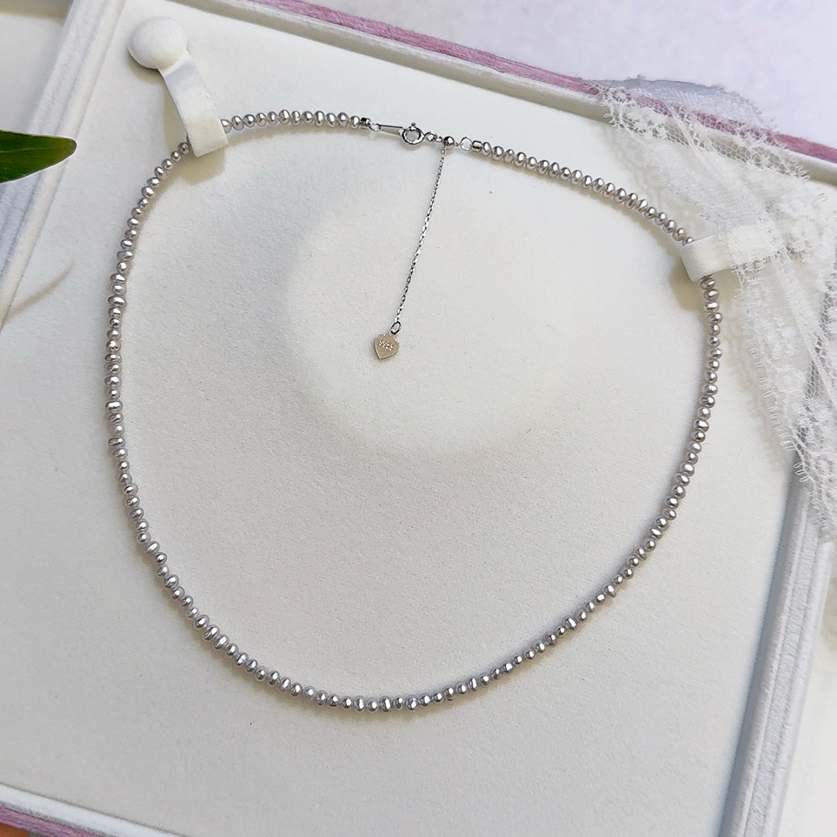 ˫��S925����ˮ��������ʻ�3-4mm��Բ��������С����ins��������