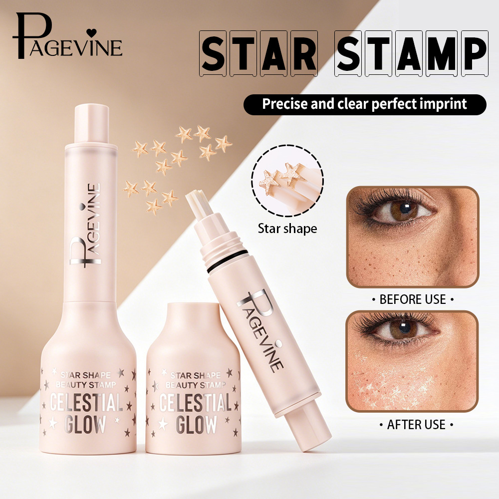 Maquillaje transfronterizo PAGE VINE cara pintada estrella parpadeante sello de pecas no es fácil de desvanecer sello de maquillaje de belleza