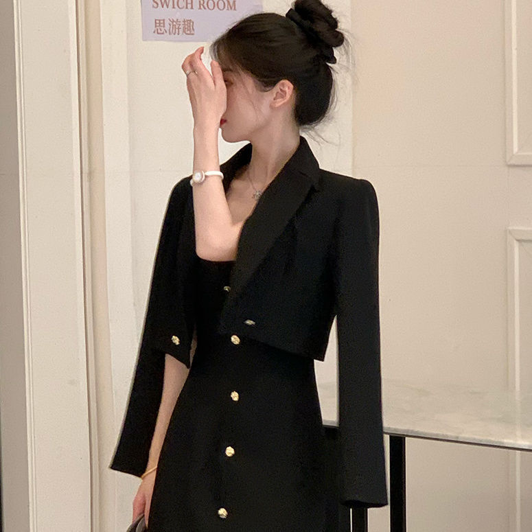 2025春季爆款小香风套装裙女时尚大气轻奢高级感西装连衣裙两件套|undefined