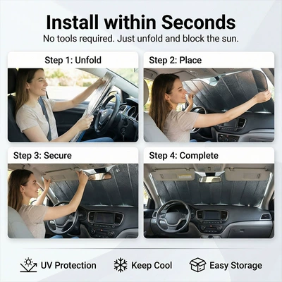 car interior front windshield sunshade, Sun shade